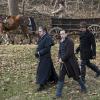 Seth Numrich as Ben Tallmadge, Jamie Bell as Abe Woodhull, Kevin McNally as Richard Woodhull - TURN: Washington's Spies _ Season 4, Episode 3 - Photo Credit: Antony Platt/AMC