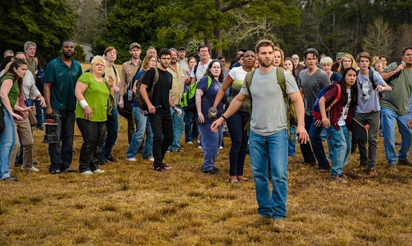 "Move On" -- Pictured (L-R)  Max Ehrich as Hunter, Aisha Hinds as Carolyn Hill, Mike Vogel as  Dale "Barbie" Barbara, Mackenzie Lintz  Norrie Calvert-Hill, Eddie Cahill  Sam Verdreaux, John Elvis as Ben Drake and Colin Ford as Joe McAlister  star in UNDER THE DOME that begins its third season Thursday, June 25 on the CBS Television Network.  Photo Brownie Harris/CBSÃÂ©2015CBS Broadcasting Inc. All Rights Reserved.