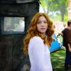 "The Kinship" -- Under the guise of helping Chester\'s Mill rebuild, Christine (Marg Helgenberger) urges the townspeople towards specific individuals and projects that remind them of their experience in the tunnels. Also, Julia and Big Jim make shocking discoveries that reveal a new threat within the Dome, on UNDER THE DOME, Thursday, July 9 (10:00-11:00 PM, ET/PT), on the CBS Television Network. Pictured   Rachelle Lefevre as Julia Shumway  Brownie Harris/CBSÃÂ©2015CBS Broadcasting Inc. All Rights Reserved.