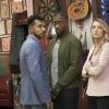 Utkarsh Ambudkar as Malcolm, Jay Pharoah as Floyd and Natalie Zea as Amy Von Getz in WHITE FAMOUS (Season 1, Episode 3). - Photo: Eddy Chen/SHOWTIME - Photo ID: WhiteFamous_103_2016