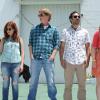 YOU'RE THE WORST -- "Sunday Funday" -- Episode 105 (Airs Thursday, August 14, 10:30 pm e/p) -- Pictured: (L-R) Aya Cash as Gretchen Cutler, Chris Geere as Jimmy Shive-Overly, Desmin Borges as Edgar Quintero, Kether Donohue as Lindsay Jillian -- CR: Byron Cohen/FX
