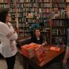 YOU'RE THE WORST -- "Equally Dead Inside" -- Episode 107 (Airs Thursday, August 28, 10:30 pm e/p) -- Pictured:  (L-R) Stephanie Courtney as Bookstore Manager, Sandra Bernhard as herself, Chris Geere as Jimmy Shive-Overly -- CR: Byron Cohen/FX