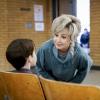 "Gluons, Guacamole, and the Color Purple" - Pictured: Meemaw (Annie Potts). When Sheldon is no longer academically challenged at Medford High, he audits a college class taught by Dr. John Sturgis (Wallace Shawn), on YOUNG SHELDON, Thursday, April 19 (8:31-9:01 PM, ET/PT) on the CBS Television Network. Photo: Michael Desmond/Warner Bros. Entertainment Inc. ÃÂ© 2018 WBEI. All rights reserved.