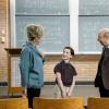 "Gluons, Guacamole, and the Color Purple" - Pictured: Meemaw (Annie Potts), Sheldon (Iain Armitage) and Dr. John Sturgis (Wallace Shawn). When Sheldon is no longer academically challenged at Medford High, he audits a college class taught by Dr. John Sturgis (Wallace Shawn), on YOUNG SHELDON, Thursday, April 19 (8:31-9:01 PM, ET/PT) on the CBS Television Network. Photo: Michael Desmond/Warner Bros. Entertainment Inc. ÃÂ© 2018 WBEI. All rights reserved.