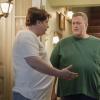 "A Dog, a Squirrel, and a Fish Named Fish" - Pictured: George, Sr. (Lance Barber) and \Herschel Sparks (Billy Gardell). A battle erupts between the Coopers and Sparks when the Sparks\' new dog terrorizes Sheldon, on YOUNG SHELDON, Thursday, April 26 (8:31-9:01 PM, ET/PT) on the CBS Television Network. Photo: Screen Grab/Warner Bros. Entertainment Inc. ÃÂ© 2018 WBEI. All rights reserved.