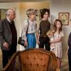 "Family Dynamics and a Red Fiero"- Pictured: Dr. John Sturgis (Wallace Shawn), Meemaw (Annie Potts), Georgie (Montana Jordan), Missy (Raegan Revord) and Sheldon (Iain Armitage). A Thanksgiving dinner turns into a family fight when George Sr. is offered a job in Oklahoma, on YOUNG SHELDON, Thursday, Nov. 15 (8:31-9:01 PM, ET/PT) on the CBS Television Network. Photo: Bill Inoshita/CBS ÃÂ©2018 CBS Broadcasting, Inc. All Rights Reserved.