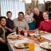 "Family Dynamics and a Red Fiero"- Pictured Behind the Scenes: Georgie (Montana Jordan), Sheldon (Iain Armitage), George Sr. (Lance Barber), Meemaw (Annie Potts), Dr. John Sturgis (Wallace Shawn), Mary (Zoe Perry) and Missy (Raegan Revord). A Thanksgiving dinner turns into a family fight when George Sr. is offered a job in Oklahoma, on YOUNG SHELDON, Thursday, Nov. 15 (8:31-9:01 PM, ET/PT) on the CBS Television Network. Photo: Cliff Lipson/CBS ÃÂ©2018 CBS Broadcasting, Inc. All Rights Reserved.