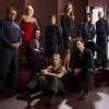 BATTLESTAR GALACTICA -- Pictured: (l-r) Edward James Olmos as William Adama, Tricia Helfer as Number Six, James Callis as Gaius Baltar, Tahmoh Penikett as Karl "Helo" Agathon, Katee Sackhoff as Kara "Starbuck" Thrace, Mary McDonnell as Laura Roslin, Grace Park as Sharon Valerii, Jamie Bamber as Lee "Apollo" Adama, Michael Hogan as Saul Tigh, Aaron Douglas as Tyrol -- SCI FI Channel Photo: Art Streiber