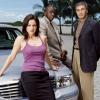 KAREN SISCO -- Sleuth Series -- Pictured: (l-r) Carla Gugino as Karen Sisco, Bill Duke as Amos Andrews, Robert Forster as Marshall Sisco --  Sleuth Photo: Kwaku Alston

©2003 Universal Network Television, LLC.  All rights reserved.