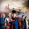 MERLIN -- Pictured: (l-r) Richard Wilson as Gaius, Bradley James as Arthur, Colin Morgan as Merlin, Anthony Head as Uther, Katie McGrath as Morgana, Angel Coulby as Gwen -- NBC Photo: Todd Antony