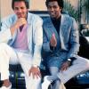 MIAMI VICE -- Sleuth Series -- Pictured: (l-r) Don Johnson as Det. John "Sonny" Crockett, Philip Michael Thomas as Det. Ricardo Tubbs -- Sleuth Photo