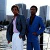 MIAMI VICE -- Sleuth Series -- Pictured: (l-r) Don Johnson as Det. John "Sonny" Crockett, Philip Michael Thomas as Det. Ricardo Tubbs -- Sleuth Photo