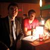 THE FINDER:  Walter (Geoff Stults, C), Leo (Michael Clarke Duncan, R) and Dr. Lance Sweets (guest star John Francis Daley of BONES, L) follow a lead to a jazz bar in the &quot;Bullets&quot; episode of THE FINDER, airing Thursday, Jan. 19 (9:00-10:00 PM ET/PT) on FOX.  &#xa9;2011 Fox Broadcasting Co.  Cr:  Jordin Althaus/FOX