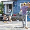THE FINDER:  Walter (Geoff Stults, R) plays a game of baseball with Leo (Michael Clarke Duncan, C) and Willa (Maddie Hasson, L) in the "Swing and a Miss" episode of THE FINDER airing Thursday, Feb. 2 (9:00-10:00 PM ET/PT) on FOX.  ©2012 Fox Broadcasting Co.  Cr: Jordin Althaus/FOX