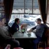 THE FINDER:  Walter (Geoff Stults, L) and Dr. Jack Hodgins (guest star TJ Thyne, C) from BONES interview an astronaut (guest star Jason Beghe, R) involved in a sensitive mission in the &quot;Little Green Men&quot; episode of THE FINDER airing Thursday, Feb. 23 (9:00-10:00 PM ET/PT) on FOX.  &#xa9;2012 Fox Broadcasting Co.  Cr:  Jennifer Clasen/FOX