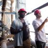 THE FINDER:  Walter (Geoff Stults, R) and Leo (Michael Clarke Duncan, L) search for a family man and their only clue is a partial voicemail recording in the &quot;The Conversation&quot; episode of THE FINDER airing Friday, April 20 (8:00-9:00 PM ET/PT) on FOX.  &#xa9;2012 Fox Broadcasting Co.  Cr: Beth Dubber/FOX