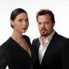 THE RICHES: Eddie Izzard (R) as Wayne Malloy and Minnie Driver (L) as Dahlia Malloy on THE RICHES on FX.