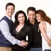 WILL AND GRACE -- NBC Series -- Pictured: (l-r) Sean Hayes as Jack McFarland, Megan Mullally as Karen Walker, Eric McCormack as Will Truman, Debra Messing as Grace Adler -- NBC Photo: George Lange
