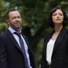 "The Real Deal" - Danny and Baez grapple with a year-old homicide investigation brought to their attention by Maggie (Callie Thorme), the medium who previously helped them solve a case. Also, Frank must find a way to help ex-partner Lenny Ross after his daughter is arrested, Jamie and Eddie go apartment hunting, and Erin faces off against a cold-blooded defense attorney from her past, on the season 10 premiere of BLUE BLOODS, Friday, Sept. 27 (10:00-11:00 PM, ET/PT) on the CBS Television Network. Pictured: Donnie Wahlberg as Danny Reagan, Marisa Ramirez as Det. Maria Baez. Photo: John Paul Filo/CBS ©2019 CBS Broadcasting Inc. All Rights Reserved.