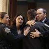 "The Art of War" -- When a member of the Reagan clan is shot, Danny\'s tries to track down the gang member responsible, without letting his emotions get the best of him. Also, he must get creative in order to bring in witnesses, in the conclusion of the two-part fifth season finale of BLUE BLOODS, Friday, May 1 (10:00-11:00 PM, ET/PT) on the CBS Television Network.   Pictured: Vanessa Ray as Eddie Janko, Marisa Ramirez as Det. Maria Baez, Will Estes as Jamie Reagan, Donnie Wahlberg as Danny Reagan. PHOTO:  Giovanni Rufino/CBS ÃÂ© 2015 CBS.  All Rights Reserved.