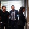 "Playing with Fire" - Danny (Donnie Wahlberg, pictured) takes on a personal case involving a drug cartel member, Louis Delgado (Lou Diamond Phillips, pictured), who Danny believes is responsible for torching his house, and Erin is given a promotion in the DA\'s office but finds herself in a challenging situation when both Danny and Jamie ask her for help with their investigations. Also, Frank and Jaime have a disagreement when Jamie refuses to stop riding with Eddie, on the ninth season premiere of BLUE BLOODS, Friday, September 28 (10:00-11:00 PM, ET/PT) on the CBS Television Network. Aasif Mandvi  guest stars as Samar "Sam" Chatwal, Erin\'s co-worker who has his eye on the open DA seat. Also pictured: Marisa Ramirez as Det. Maria Baez.  Photo: John Paul Filo/CBS  ÃÂ©2018CBS Broadcasting Inc. All Rights Reserved.