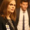 BONES:  Brennan (Emily Deschanel) and the team investigate a new lead to help determine who is mastermining the government conspiracy that framed Booth for murder in the "The Lance to the Heart" episode of BONES airing Thursday, Oct. 2 (8:00-9:00 PM ET/PT) on FOX.  ©2014 Fox Broadcasting Co.  Cr: Patrick McElhenney/FOX