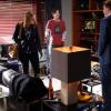 BONES: Brennan (Emily Deschanel, L) and Booth (David Boreanaz, R) question gaming designer Noah Gummersall (guest star Erik Stocklin, C) during the investigation into the murder of a video game designer in the "The Geek In The Guck" episode of BONES airing Thursday, Oct. 16 (8:00-9:00 PM ET/PT) on FOX. ©2014 Fox Broadcasting Co. Cr: Jordin Althaus/FOX