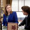 BONES: Brennan (Emily Deschanel, L) and Booth (David Boreanaz, R) have a discussion over lunch in the "The Teacher in the Books" episode of BONES airing Thursday, April 2 (8:00-9:00 PM ET/PT) on FOX. Pictured ©2015 Fox Broadcasting Co. Cr: Patrick McElhenney/FOX
