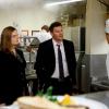 BONES:  Brennan (Emily Dechanel, L) and Booth (David Boreanaz, C) question chef Frankie Cooper (guest star Mike Starr, R) in the "The Big Beef At The Royal Diner" episode of BONES airing Thursday, April 30 (8:00-9:00 PM ET/PT) on FOX. ©2015 Fox Broadcasting Co. Cr: Jennifer Clasen/FOX