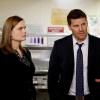 BONES:  Brennan (Emily Dechanel, L) and Booth (David Boreanaz, C) question the staff at the Royal Diner about the death of a TV celebrity chef in the "The Big Beef At The Royal Diner" episode of BONES airing Thursday, April 30 (8:00-9:00 PM ET/PT) on FOX. ©2015 Fox Broadcasting Co. Cr: Jennifer Clasen/FOX