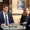 BONES: L-R: David Boreanaz, Emily Deschanel and Tamara Taylor in the Spring premiere "The Death In The Defense" episode of BONES airing Thursday, April 14 (8:00-9:00 PM ET/PT) on FOX.  ©2016 Fox Broadcasting Co.  Cr:  Patrick McElhenney/FOX
