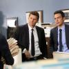 BONES: L-R: Guest star Josh Duvendeck, David Boreanaz and John Boyd in the Spring premiere "The Death In The Defense" episode of BONES airing Thursday, April 14 (8:00-9:00 PM ET/PT) on FOX.  ©2016 Fox Broadcasting Co.  Cr:  Patrick McElhenney/FOX