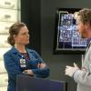 BONES: L-R: Emily Deschanel and guest star Brian Klugman in the "The Fight in the Fixer" episode of BONES airing Thursday, May 12 (8:00-9:00 PM ET/PT) on FOX.  ©2016 Fox Broadcasting Co.  Cr:  Patrick McElhenney/FOX