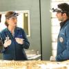 BONES: L-R: Emily Deschanela and guest star Pej Vahdat in the "The Movie in the Making" episode of BONES airing Thursday, June 2 (8:00-9:00 PM ET/PT) on FOX.  ©2016 Fox Broadcasting Co.  Cr:  Patrick McElhenney/FOX