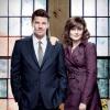 BONES:  Emily Deschanel (R) and David Boreanaz (L).   The eighth season of BONES premieres Monday, Sept. 17 (8:00-9:00 PM ET/PT) on FOX.  &#xa9;2012 Fox Broadcasting Co.  Cr:  Brian Bowen Smith/FOX