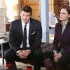 BONES:  Brennan (Emily Deschanel, R) and Booth (David Boreanaz, L) interview a couple on the brink of divorce who recently reconciled in "The Partners in the Divorce" episode of BONES airing Monday, Sept. 24 (8:00-9:00 PM ET/PT) on FOX.  ©2012 Fox Broadcasting Co.  Cr:  Adam Taylor/FOX