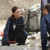 BONES:  Brennan (Emily Deschanel, L) and Hodgins (TJ Thyne, R) investigate remains found mysteriously sealed in an impenetrable pod in the &quot;The Bod in the Pod&quot; episode of BONES airing Monday, Nov. 19 (8:00-9:00 PM ET/PT) on FOX.  &#xa9;2012 Fox Broadcasting Co.  Cr:  Ray Mickshaw/FOX