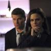 BONES:  Brennan (Emily Deschanel, R) and Booth (David Boreanaz, L) investigate the murder of a comedian in the &quot;The But in the Joke&quot; episode of BONES airing Monday, Nov. 26 (8:00-9:00 PM ET/PT) on FOX.  &#xa9;2012 Fox Broadcasting Co.  Cr:  Ray Mickshaw/FOX