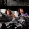 BONES:  Angela (Michaela Conlin, L) and Hodgins (TJ Thyne, R) wake up to a horrible surprise in the "The Corpse in the Canopy" episode of BONES airing Monday, Jan. 21 (8:00-9:00 PM ET/PT) on FOX.  ©2013 Fox Broadcasting Co.  CR:  Jordin Althaus/FOX