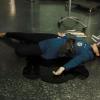 BONES:  Brennan (Emily Deschanel) is shot while working late at the Jeffersonian lab in the "The Shot in the Dark" episode of BONES airing Monday, Feb. 11 (8:00-9:00 PM ET/PT) on FOX.  ©2013 Fox Broadcasting Co. Cr: Jordin Althaus/FOX