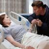 BONES:  Booth (David Boreanaz, R) is worried about Brennan's (Emily Deschanel, L) condition after she is shot while working late at the Jeffersonian lab in the "The Shot in the Dark" episode of BONES airing Monday, Feb. 11 (8:00-9:00 PM ET/PT) on FOX.  ©2013 Fox Broadcasting Co. Cr: Jordin Althaus/FOX