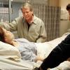 BONES:  Booth (David Boreanaz, R) is worried about Brennan's (Emily Deschanel, L) condition after she is shot while working late at the Jeffersonian lab in the &quot;The Shot in the Dark&quot; episode of BONES airing Monday, Feb. 11 (8:00-9:00 PM ET/PT) on FOX.  Also pictured: guest star Ryan O'Neal, C.  &#xa9;2013 Fox Broadcasting Co. Cr: Jordin Althaus/FOX