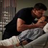 BONES:  Booth (David Boreanaz, L) is worried about Brennan's (Emily Deschanel, R) condition after she is shot while working late at the Jeffersonian lab in the &quot;The Shot in the Dark&quot; episode of BONES airing Monday, Feb. 11 (8:00-9:00 PM ET/PT) on FOX.  &#xa9;2013 Fox Broadcasting Co. Cr: Jordin Althaus/FOX