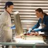 BONES:  Brennan (Emily Deschanel, R) and Jeffersonian Intern Finn Abernathy (guest star Luke Kleintank, L) investigate remains found in a suitcase in the "The Friend in Need" episode of BONES airing Monday, Feb. 18 (8:00-9:00 PM ET/PT) on FOX.  ©2013 Fox Broadcasting Co. Cr: John Johnson/FOX