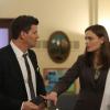 BONES:  Brennan (Emily Deschanel, R) and Booth (David Boreanaz, L) investigate the death of a young immigrant from Sierra Leone in the "The Survivor in the Soap" episode of BONES airing Monday, March 4 (8:00-9:00 PM ET/PT) on FOX.  ©2013 Patrick McElhenney/FOX