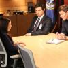 BONES:  Booth (David Boreanaz, R) and Sweets (John Francis Daley, C) interview a suspect (guest star Gloria Garayua, L) in their case in the "The Doom in the Gloom" episode of BONES airing Monday, March 18 (8:00-9:00 PM ET/PT) on FOX.  ©2013 Fox Broadcasting Co.  Cr:  Adam Taylor/FOX