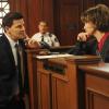 BONES:  Booth (David Boreanaz, L) questions Judge Trudy (guest star Gina Hecht, R), when a producer on her show is found murdered in the &quot;The Maiden in the Mushrooms&quot; episode of BONES airing Monday, April 1 (8:00-9:00 PM ET/PT) on FOX.  &#xa9;2013 Fox Broadcasting Co.  Cr:  Ray Mickshaw/FOX