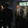 BONES:  L-R:  Brennan (Emily Deschanel), Booth (David Boreanaz) and AUSA Caroline Julian (guest star Patricia Belcher) discuss how to handle a gang member (guest star Aline Elasmar, R) whom they have brought in for questioning in the &quot;El Carnicero en el Coche&quot; episode of BONES airing Monday, Sept. 23 (8:00-9:00 PM ET/PT) on FOX.  &#xa9;2013 Fox Broadcasting Co.  Cr:  Ray Mickshaw/FOX