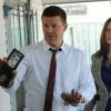 BONES:  Booth (David Boreanaz, L) and Brennan (Emily Deschanel, R) interview a suspect in the murder case of a man who was dying of cancer in the "The Lady on the List" episode of BONES airing Monday, Oct. 14  (8:00-9:00 PM ET/PT) on FOX.  ©2013 Fox Broadcasting Co.  Cr:  Ray Mickshaw/FOX