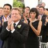BONES:  Friends and family attend Brennan and Booth's wedding (pictured L-R: guest stars Michael Grant Terry, Pej Vahdat, Ryan O'Neal, Eugene Byrd and Tamara Taylor and TJ Thyne) in the &quot;The Woman in White&quot; episode of BONES airing Monday, Oct. 21 (8:00-9:00 PM ET/PT) on FOX.  &#xa9;2013 Fox Broadcasting Co.  Cr:  Patrick McElhenney/FOX